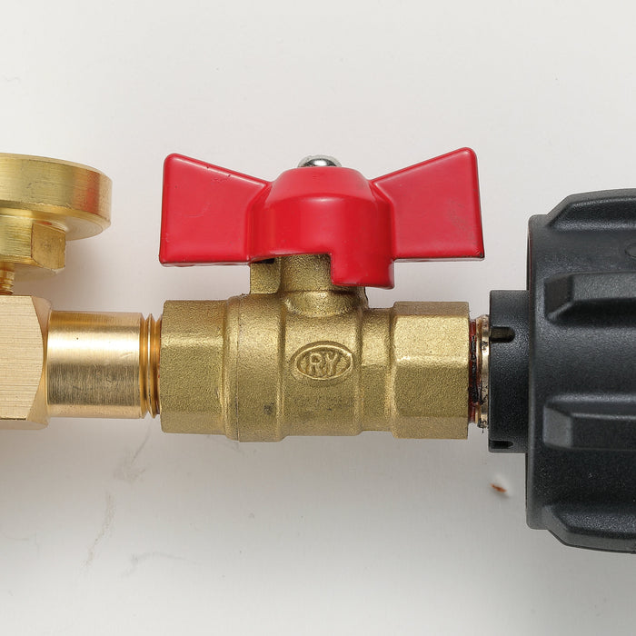 PZ-104 QCC1 Propane Refill Elbow Adapter, with Gauge & Valve, 1LB to 40LB tank
