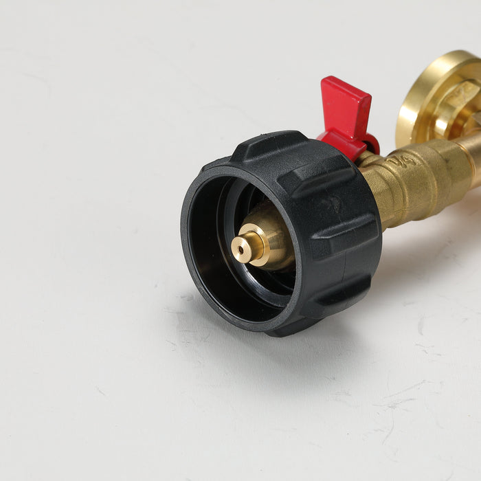 PZ-104 QCC1 Propane Refill Elbow Adapter, with Gauge & Valve, 1LB to 40LB tank