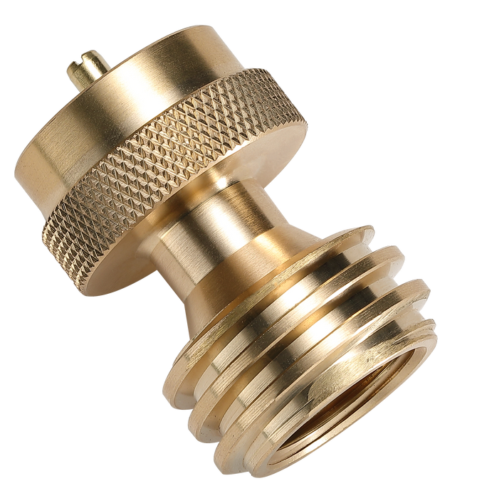 PZ-102 20lb to 1lb Propane Tank Converter, Solid Brass Steak Saver Adapter