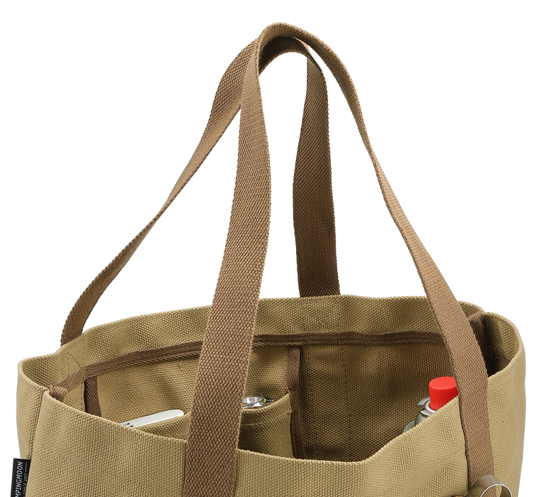B-189 Open Top Canvas Tote Bag Long Handle Camping Gear Storage Case