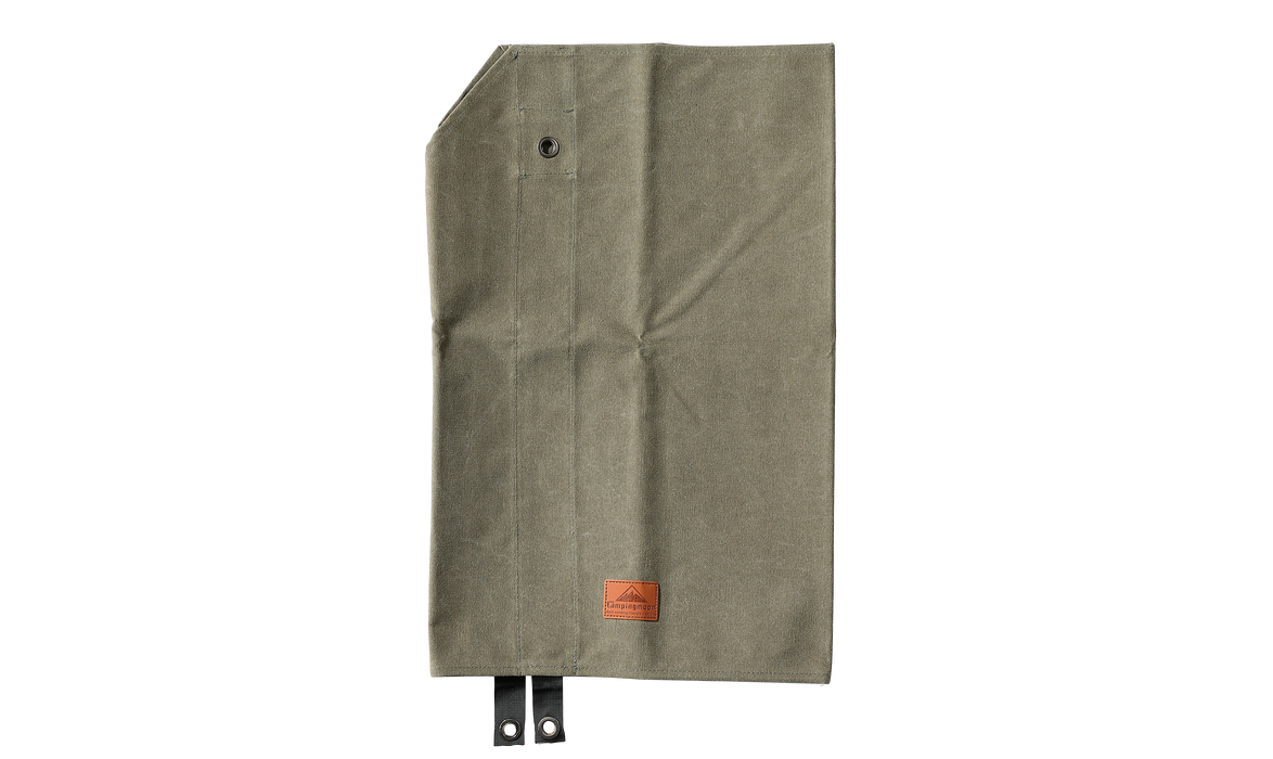 Cortina de lona para campamento B-660, reflector para fogatas con poste de acero inoxidable y estuche de almacenamiento, color caqui 