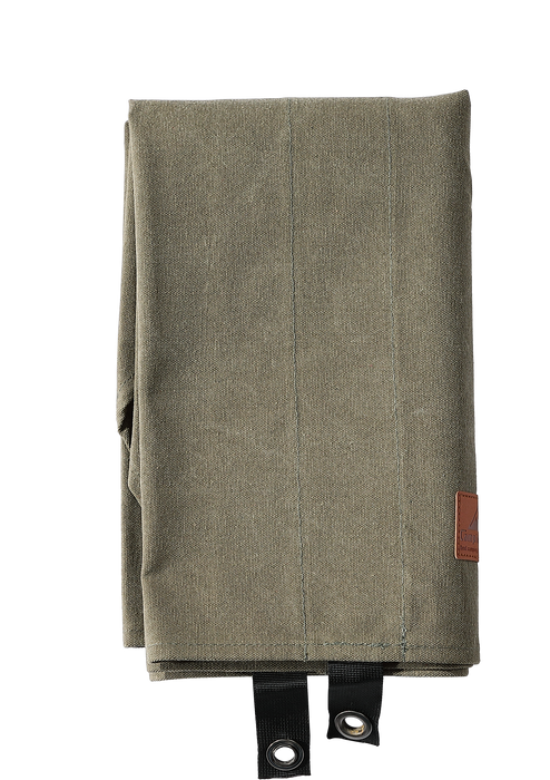 Cortina de lona para campamento B-660, reflector para fogatas con poste de acero inoxidable y estuche de almacenamiento, color caqui 