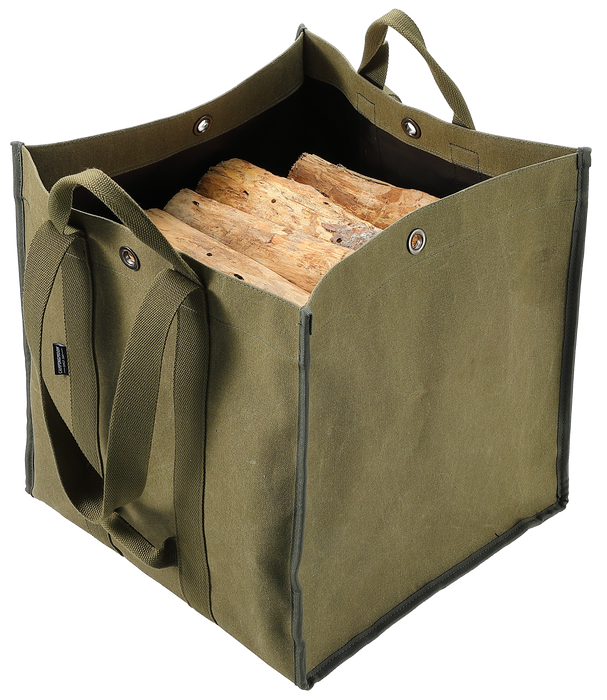 BC-400 Firewood Log Carrier Tote Fire Wood Canvas Khaki Durable Easy Carry