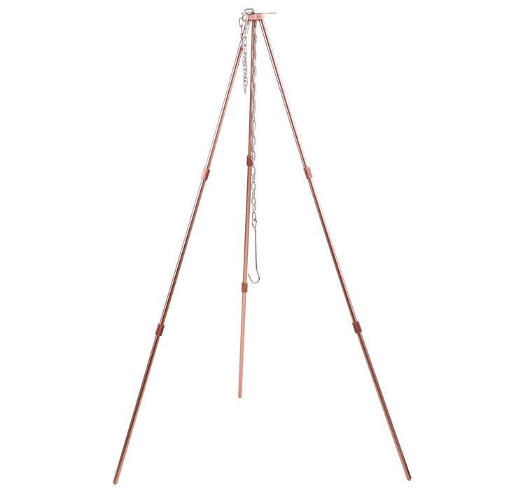 MS-080-BRZ Portable Campfire Tripod - Lightweight Aluminum with Adjustable Chain