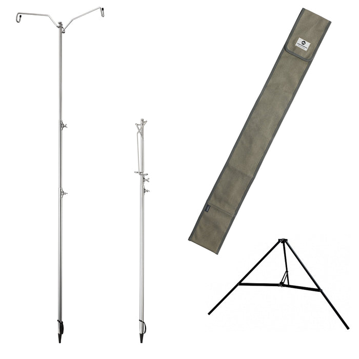 D-243 Heavy Duty Stainless Steel Tripod Lantern Stand - Height Adjustable with Storage Bag