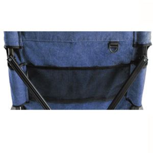 F-1002C-BL Foldable High-Back Low Camping Chair - Cotton Canvas in Blue