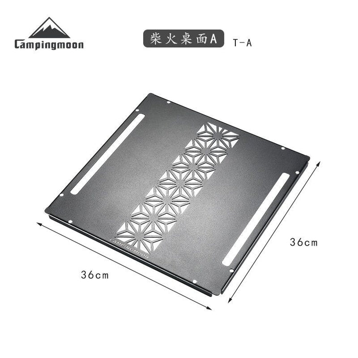 T-285A Small Decorative Steel Firewood Log Rack with Top Plate - Indoor & Outdoor