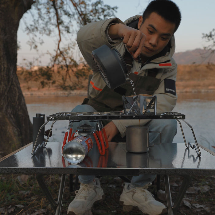 MS-1111 Portable Folding Stainless Steel Campfire Grill - 14-Inch Length