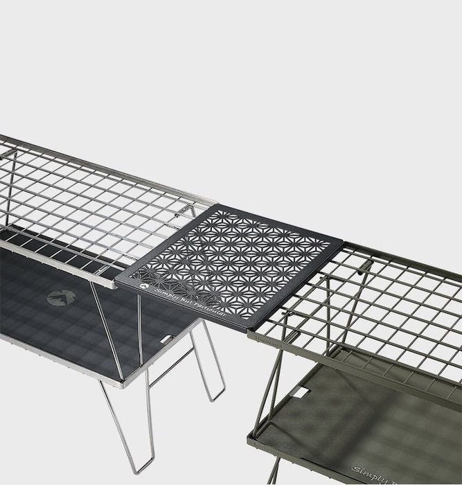 T-2309-C Black Aluminum Field Rack Connecting Top Plate - Half Size with Leaf Design