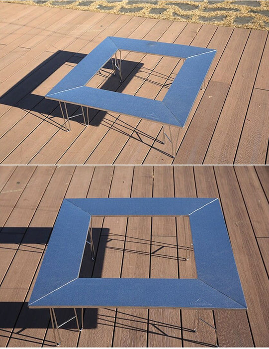 T-503 Camping Grill Table with Canvas Carrying Bag Medium Silver