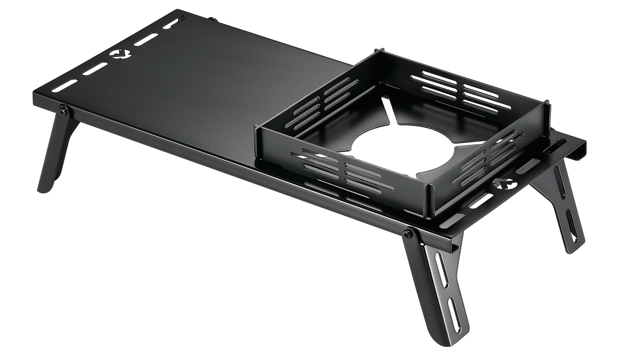 BKSK-310CP Solo Camping Table Small Tabletop Heat Shield Windshield Stainless Steel Lightweight Compact with Storage Bag for ST-310 Alcohol Stove