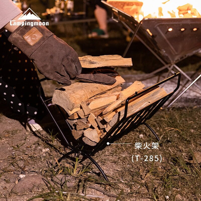 T-285A Small Decorative Firewood Rack Log Rack Indoor Outdoor Steel Log Rack T-285
