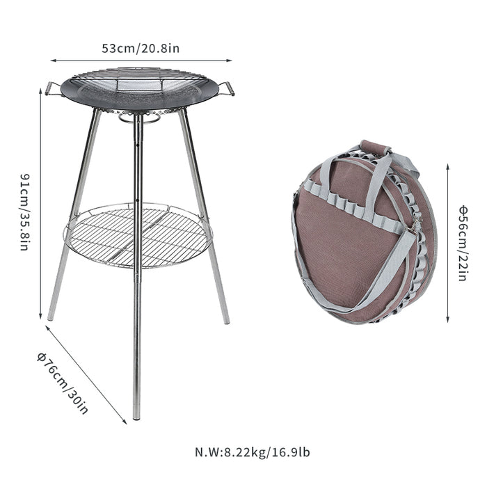 GR-900 18" Commercial BBQ Griddle with Burner Stand & Rack – Skottle Grill Cooking System Kit (Gas Burner Sold Separately)