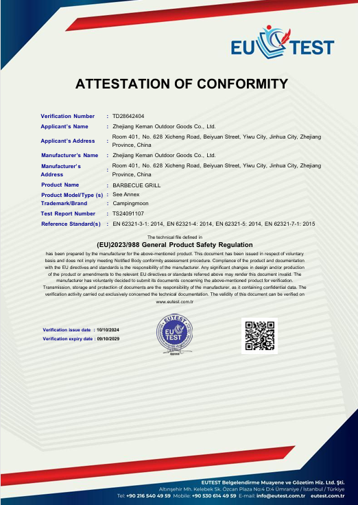 Attestation of Conformity
