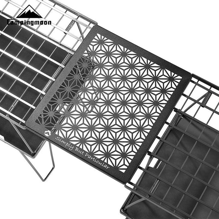 T-2309-C Black Aluminum Field Rack Connecting Top Plate - Half Size with Leaf Design