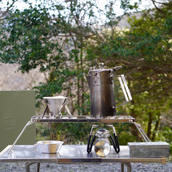 MS-1015 Folding 2-Height Adjustable Campfire Pot Stand - Stainless Steel with Storage Bag
