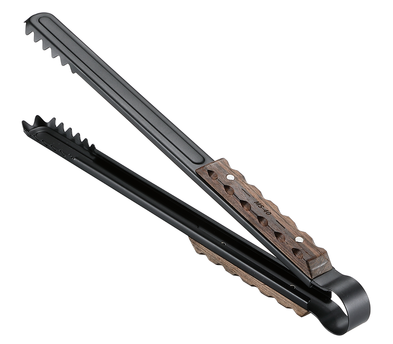 BKMS-41 16-inch Length Fireplace Firewood Tongs with Scissor Shape Serrated Log Claw Tongs for Bonfire Campfire Fire Pit with Wood Hand